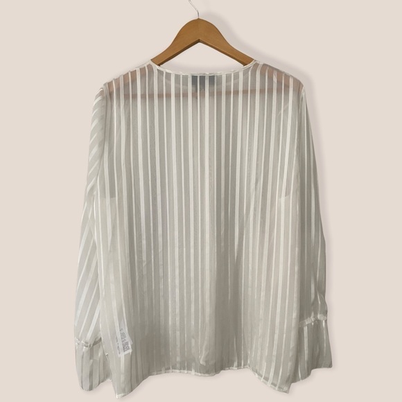 DKNY Sheer Bell Sleeve Blouse - Picture 8 of 15